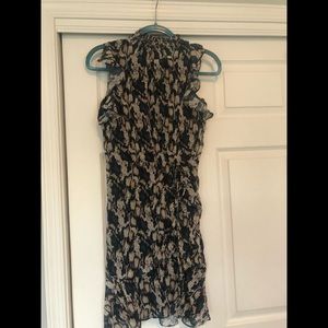Sam Edelman high neck roushed waist dress